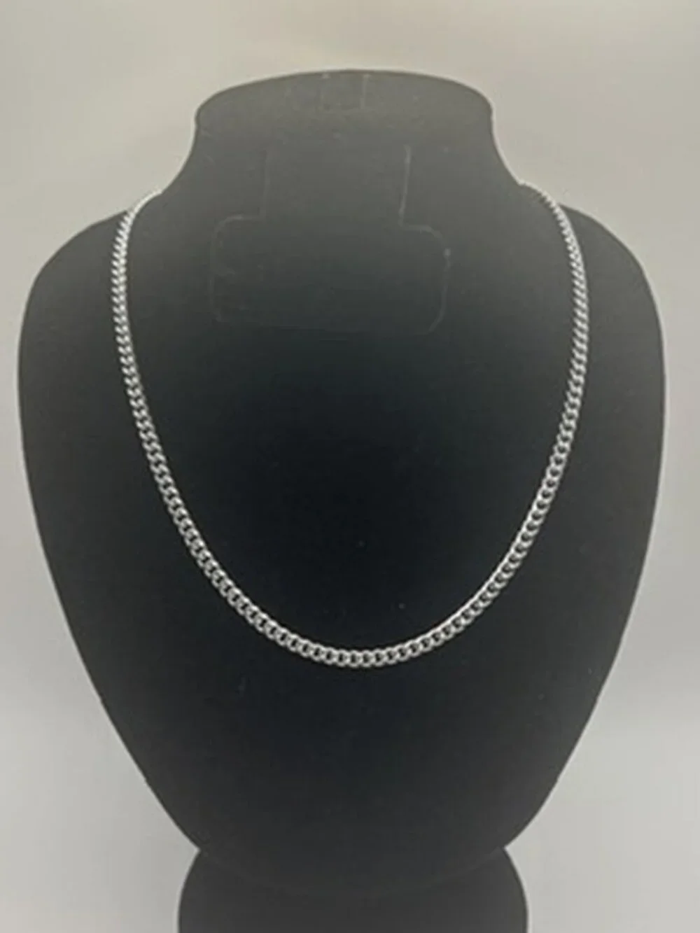 Real Silver Cuban Chain Stainless Steel Plated 4mm 22 Inch Durable Waterproof
